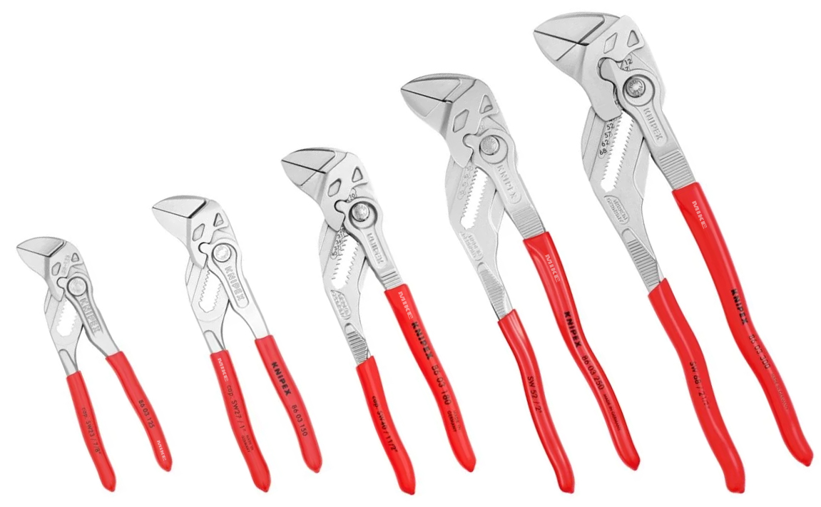 Bộ 5 cây kìm cờ lê Knipex 00 19 55 S4, kềm mỏ quạ ngàm trượt Bộ 5 cây kìm cờ lê Knipex 00 19 55 S4, kềm mỏ quạ ngàm trượt