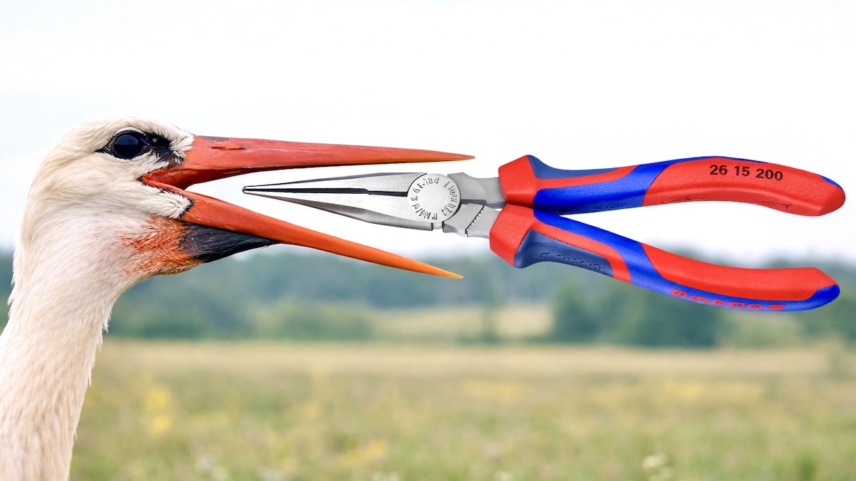 Kìm mũi nhọn mỏ cò Knipex 26 15 200 lực kẹp cao, mũi dài, sản xuất tại Đức