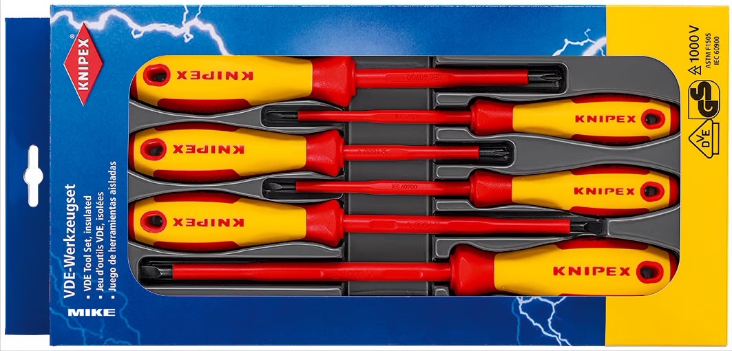 Bộ tuốc nơ vít Knipex 00 20 12 V01 gồm 6 cây VDE 1000 V