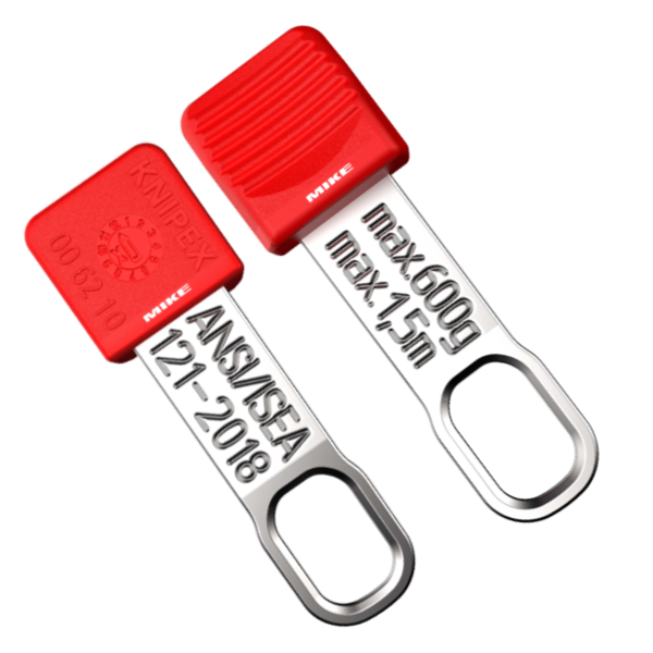 Clip gắn dây chống rơi KNIPEX 00 62 10 TR, màu đỏ, 10 cái