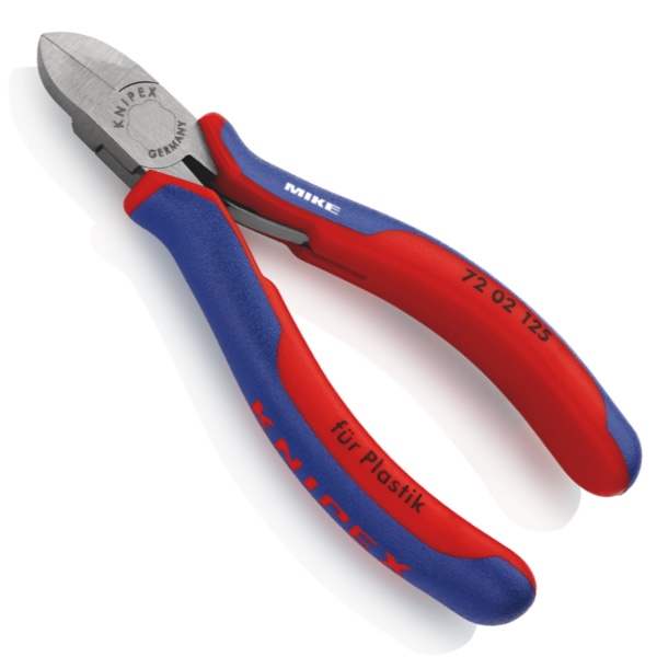 Kìm cắt cạnh Knipex 72 02 125, cắt nhựa không vát, lưỡi cắt phẳng