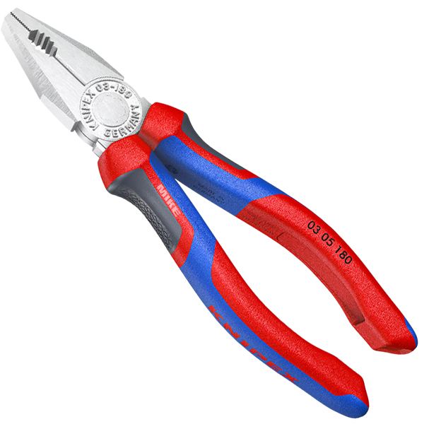 Kìm đa năng Knipex 03 05 180 size 180mm, cán bọc nhựa đa màu, mạ chrome