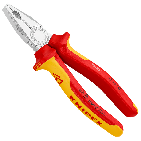 Kìm đa năng Knipex 03 06 180 size 180mm, cán bọc VDE 2K, mạ chrome