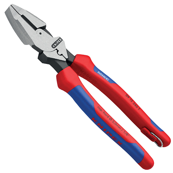 Kìm đầu bằng trợ lực Knipex 09 12 240 T , size 240mm, cán bọc nhựa đa màu, mạ đen