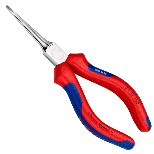 Kìm kẹp gắp Knipex 31 15 160, đầu thẳng, dài 160mm. Đầu kìm mạ crôm, tay cầm bọc PVC