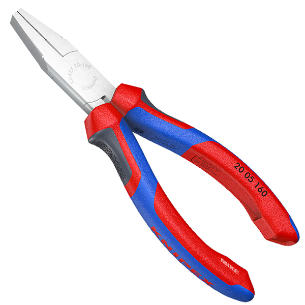 Kìm mỏ dẹt Knipex 20 05 160, dài tổng 160mm, chuyên dụng cho giữ vật liệu phẳng